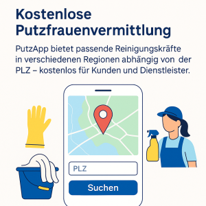 Kostenfreie Putzfrauenvermittlung mit PutzApp – Ihre perfekte Reinigungskraft ganz einfach finden